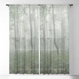 Smoky Mountain Summer Forest - National Park Nature Photography Sheer Curtain