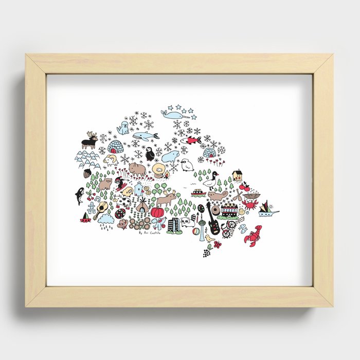 Canada Map Recessed Framed Print