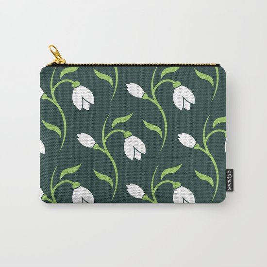 Spring Snowdrop Pattern Carry-All Pouch