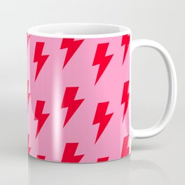 Red Lightning Strike on Pink Coffee Mug