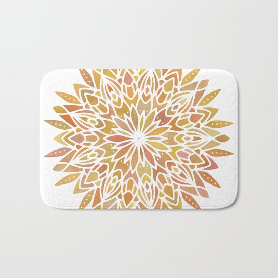 Mandala Desert Copper Gold Bath Mat