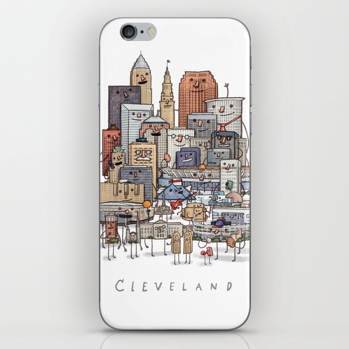 Cleveland Skyline group portrait iPhone Skin