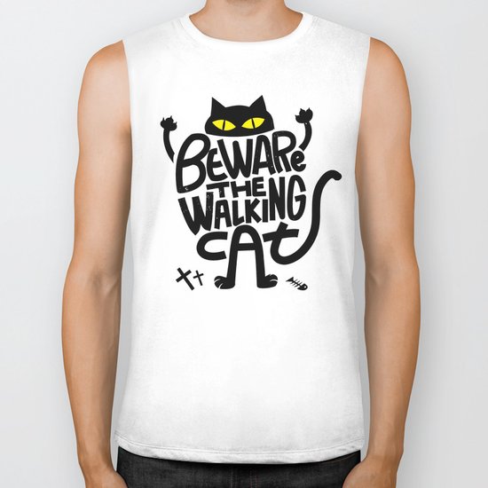 Beware the Walking Cat Biker Tank