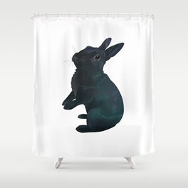 Black Rabbit Shower Curtain