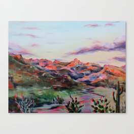 Tucson Sunset by the Catalina foot hills - Thimble peak Canvas Print