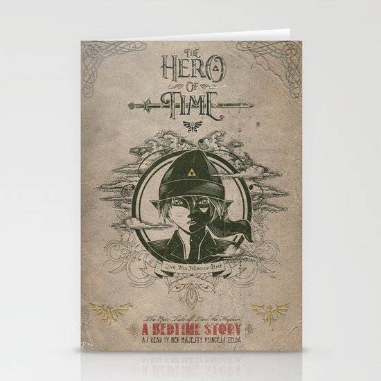 Legend of Zelda Link the Hero of Time Vintage Book Cover Stationery Cards