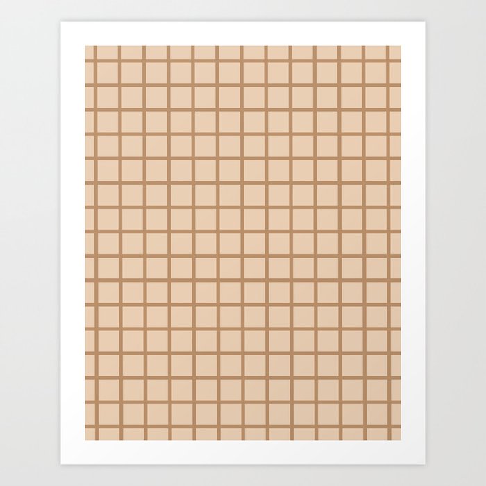 Beige Grid Art Print