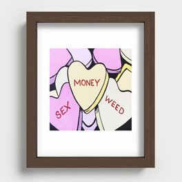 Candy Hearts Recessed Framed Print
