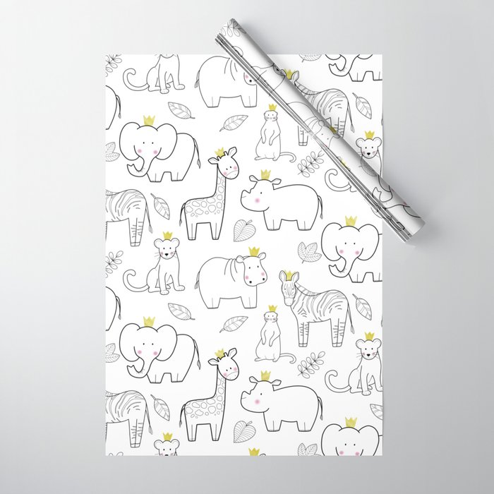 Noble Safari Animals Wrapping Paper
