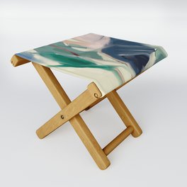 abstract pastel leaves 3 Folding Stool