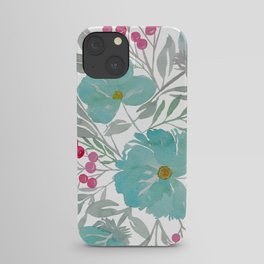 Blue Beach Flowers iPhone Case