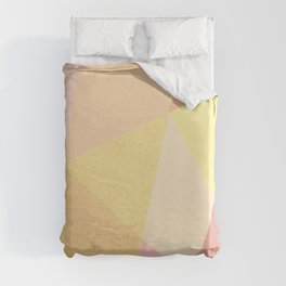 Colorful modern geometry with splatters Duvet Cover
