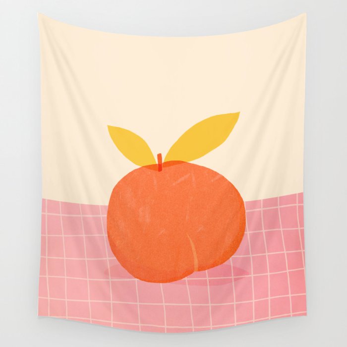 Abstraction_PEACH_LOVE_PINK_DRAWING_POP_ART_001A Wall Tapestry