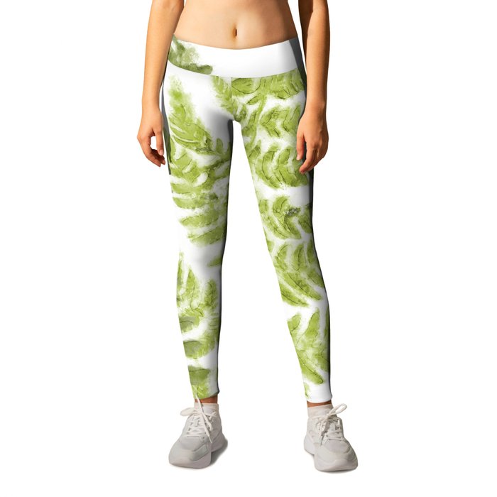 Fresh Fern II Modern Botanical  Leggings