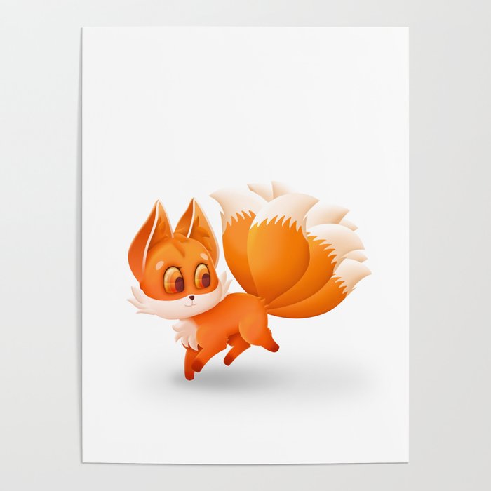 Kitsune The Nine Tailed Fox Poster