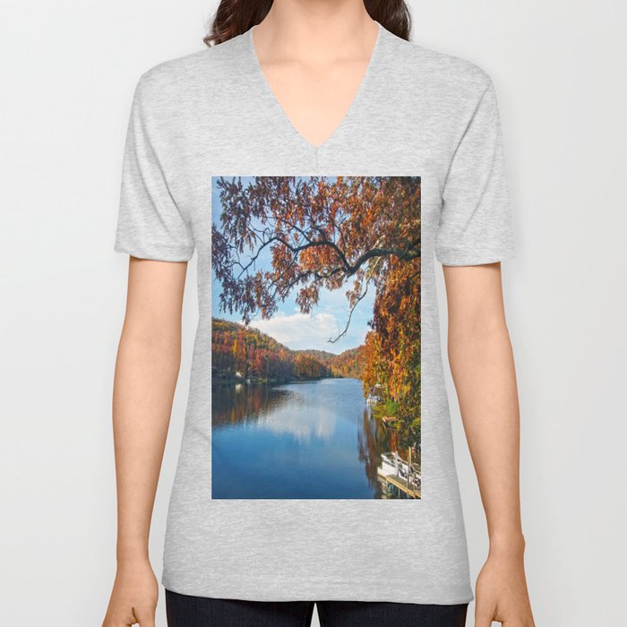 Autumn at Lake Killarney V Neck T Shirt