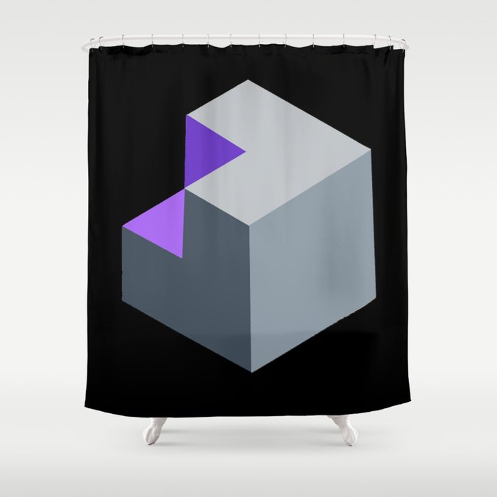 'Iso-Cube Purple' Shower Curtain