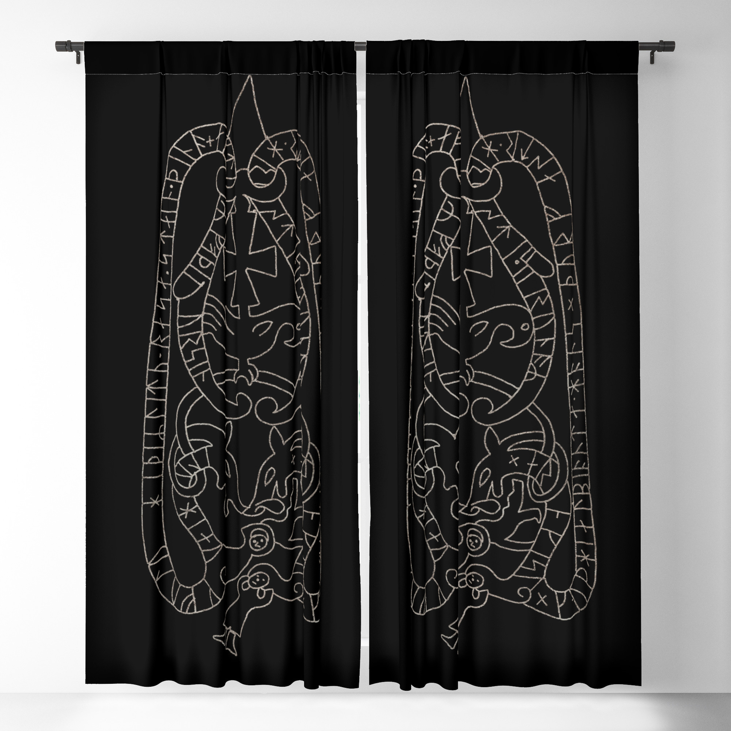 Old Swedish Viking Runestone Blackout Curtain By Frozenlakemp Society6