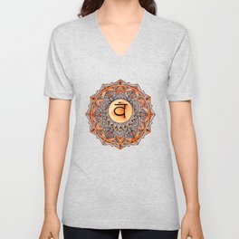 Sacral Chakra Mandala V Neck T Shirt