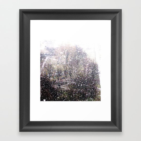 Snow in early fall(1) Framed Art Print