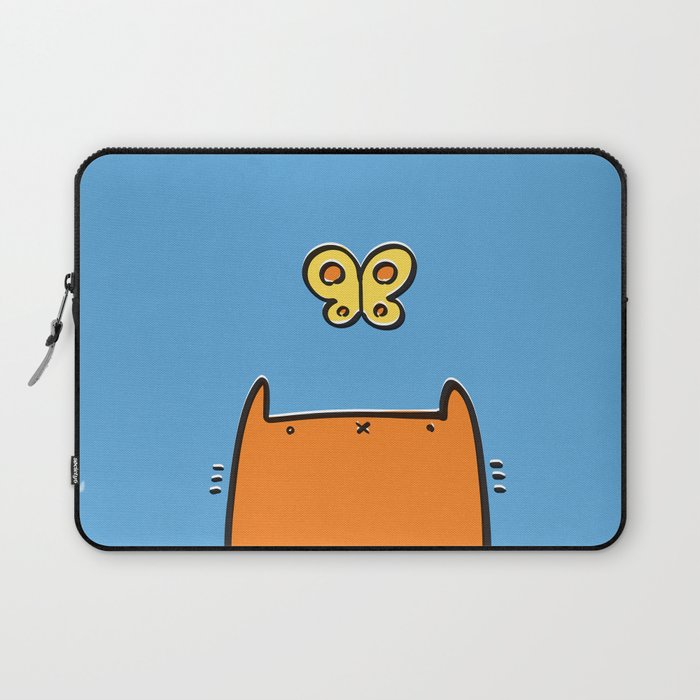 Butterfly and a cat Laptop Sleeve
