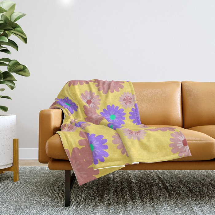 Floral Texture Background Throw Blanket