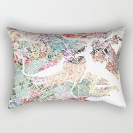 Boston map portrait Rectangular Pillow