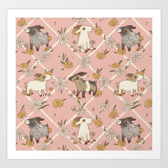 goat pattern 2 Art Print