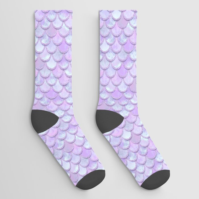 Baby Mermaid Scales Lavender Purple Socks