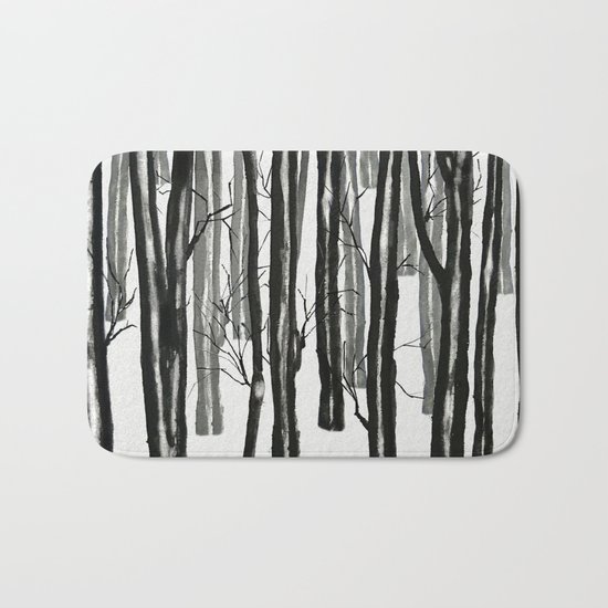 wood and snow Bath Mat
