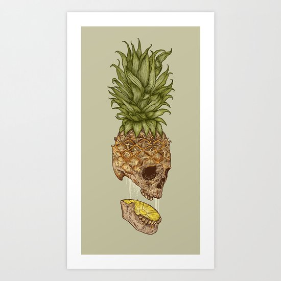 Pineapple Skull Art Print