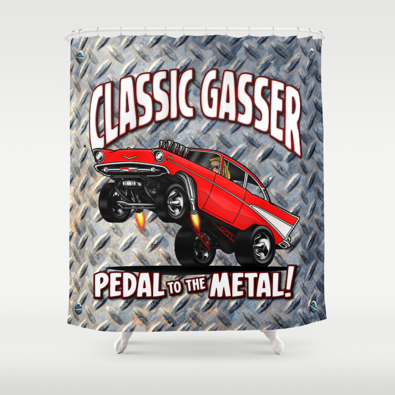 1957 Classic Chevy Gasser Shower, Chevy Shower Curtain