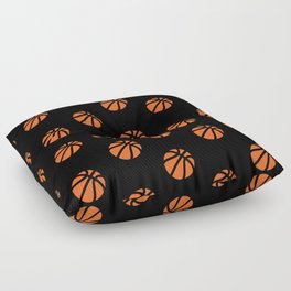 Black Basketball Lover Sports Fan Print Pattern Floor Pillow