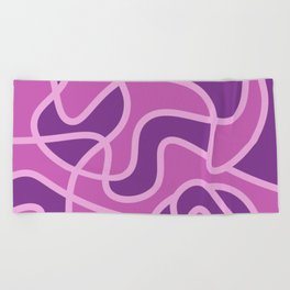 Messy Scribble Texture Background - Cadmium Violet and Super Pink Beach Towel