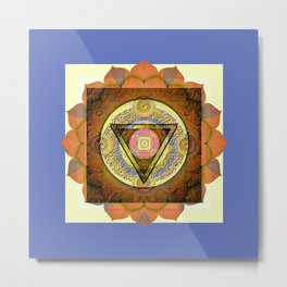 Eye of Peace Vintage Ink Boho Mandala Metal Print | Elegant, Sacredgeometry, Chakra, Graphicdesign, Meditation, Psychedelic, Boho, Tapestry, Wallart, Yoga 