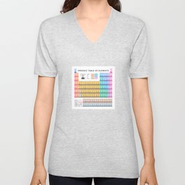 Periodic Table of Elements A - White V Neck T Shirt
