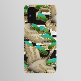 Japanese crane pattern with clouds Android Case