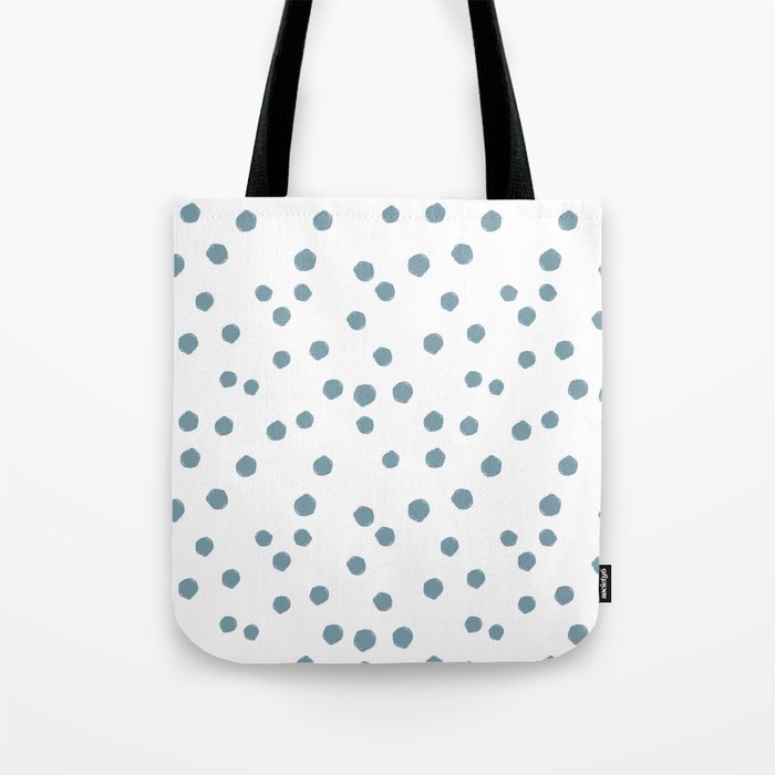 Boho Soft Pastel Blue Color Polka Dots Pattern Tote Bag
