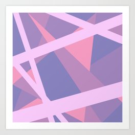 Pastel Pink and Purple Modern Geometric Lines Art Print