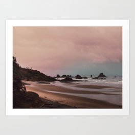 Oregon Sunset - Coastal Nature, Landscape Photography Art Print