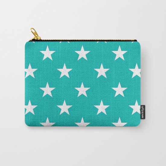 Stars (White/Tiffany Blue) Carry-All Pouch