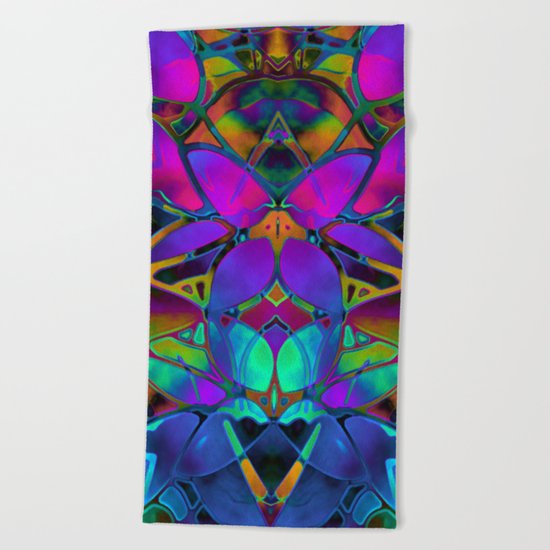 Floral Fractal Art G308 Beach Towel