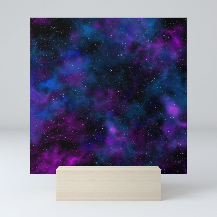 Space beautiful galaxy starry night image Mini Art Print