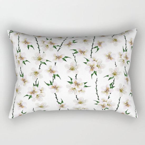 White flowers Rectangular Pillow