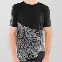 Cape Cod Black Map All Over Graphic Tee