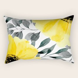 Big yellow watercolor flowers Rectangular Pillow
