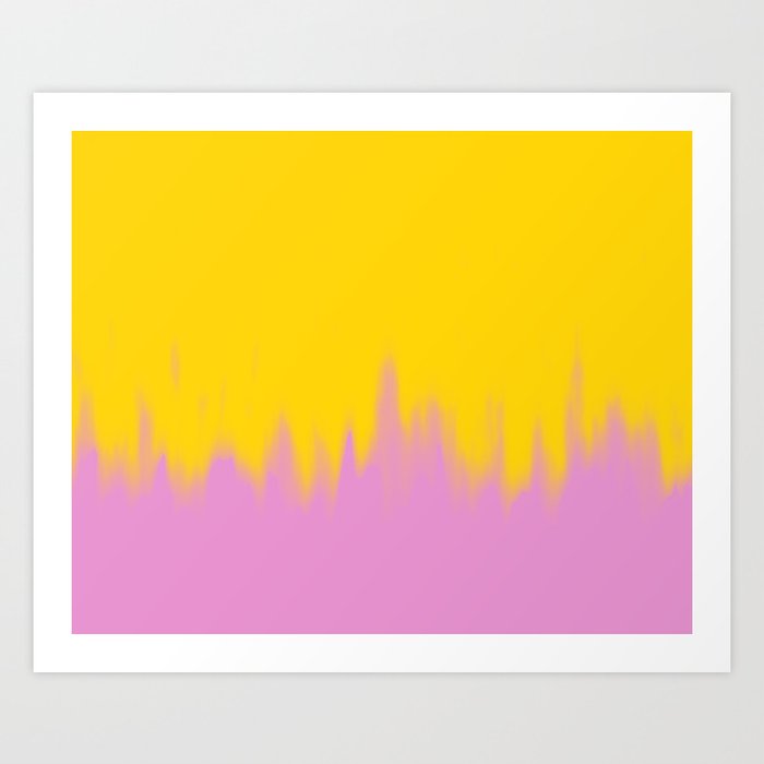 Paint Smear Yellow Pink Art Print