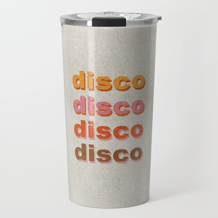 Retro Disco Print Travel Mug
