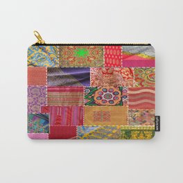 Boho Sari Patchwork Quilt Carry-All Pouch