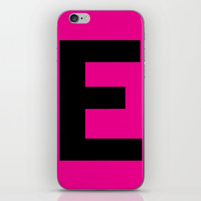 Letter E (Black & Magenta) iPhone Skin